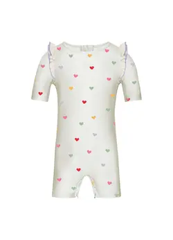 Badeheldragt - Hearts - Cream - 6-9 MDR.