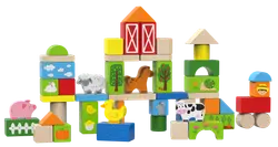 Klodser i opbevaringskasse Bondegårdstema, 50 stk