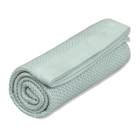 Striktæppe, bomuld, Sage green