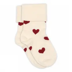 MP Strømper - Alvilda - Cream m. Hjerter