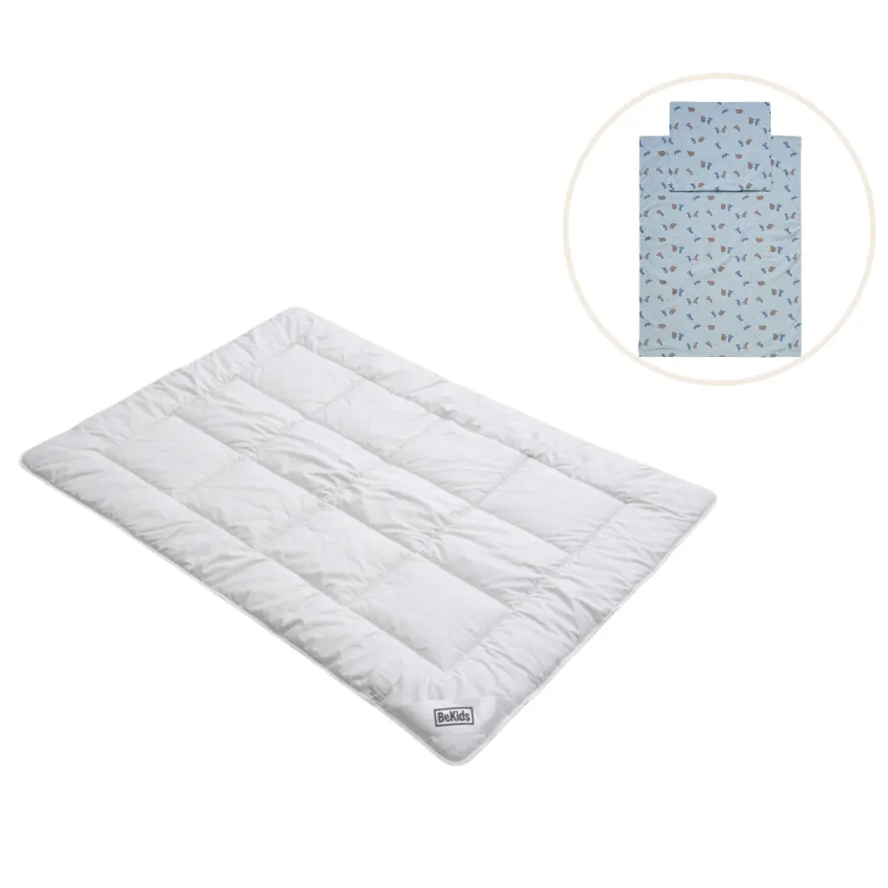 Baby ulddyne med sengetøj - Blue fog