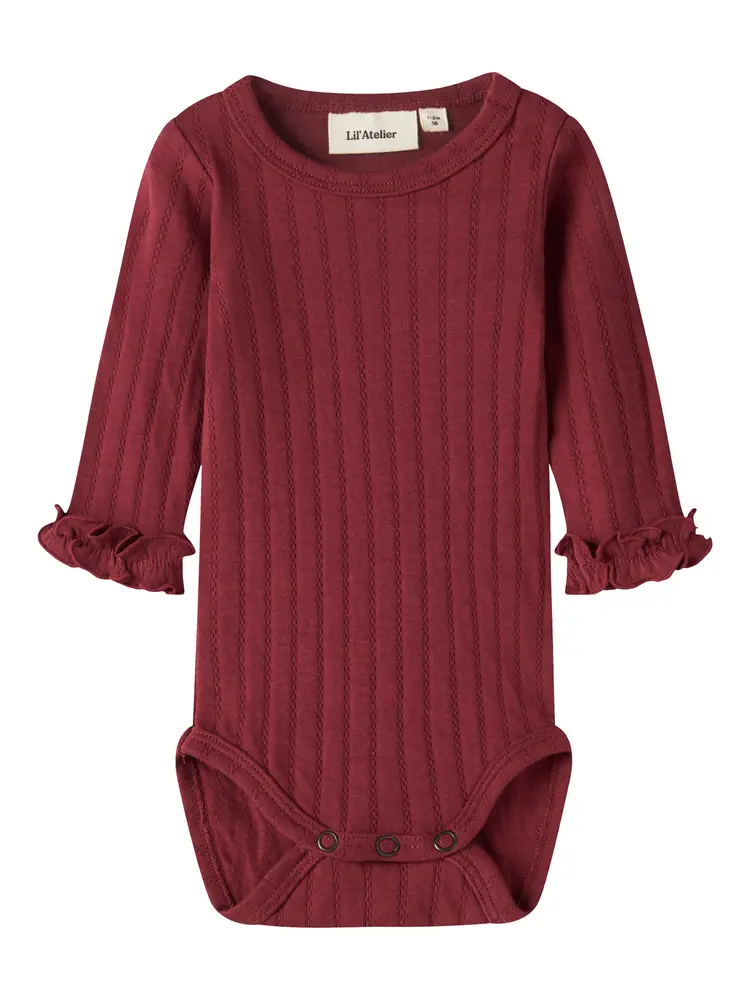 Lil' Atelier River Langærmet Slim Body - Biking Red - 80