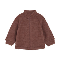 Uldjakke med lynlås - Marron 