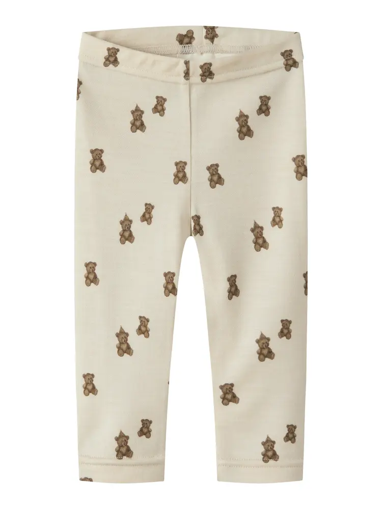Lil' Atelier Nilo Nun Uld Slim Leggings - Turtledove - 86