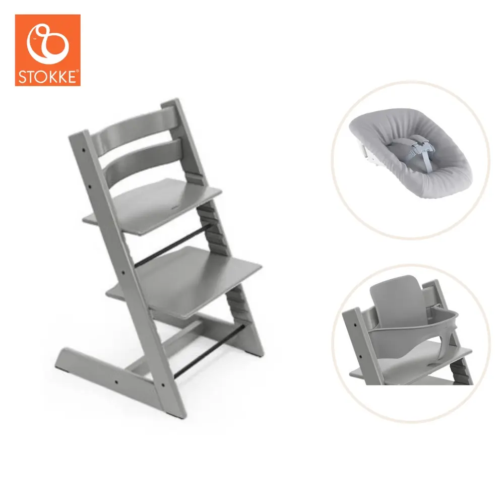 product-Højstol inkl. newborn sæt og babysæt - storm grey