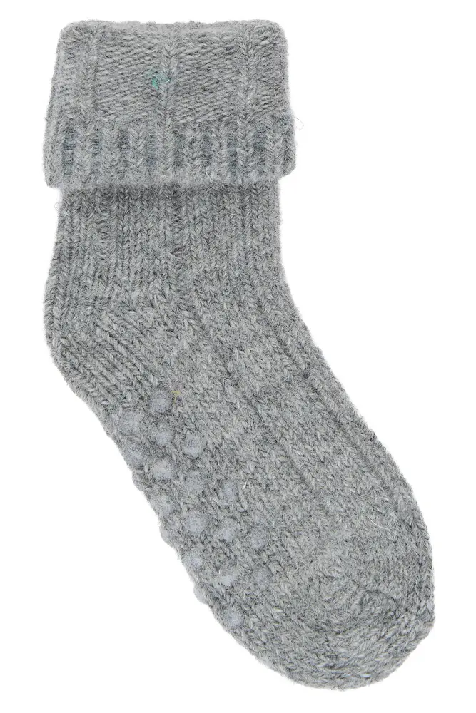 MiniPop Babystrømpe Uld - Light Grey Melange