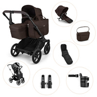 Bugaboo Donkey 6 Kombivogn Inkl. Søskendesæde, Organizer, Kørepose, Kopholder, Højdeadapter Og Regnslag - Fern Green