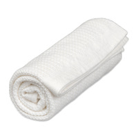 Striktæppe, bomuld, Hvid