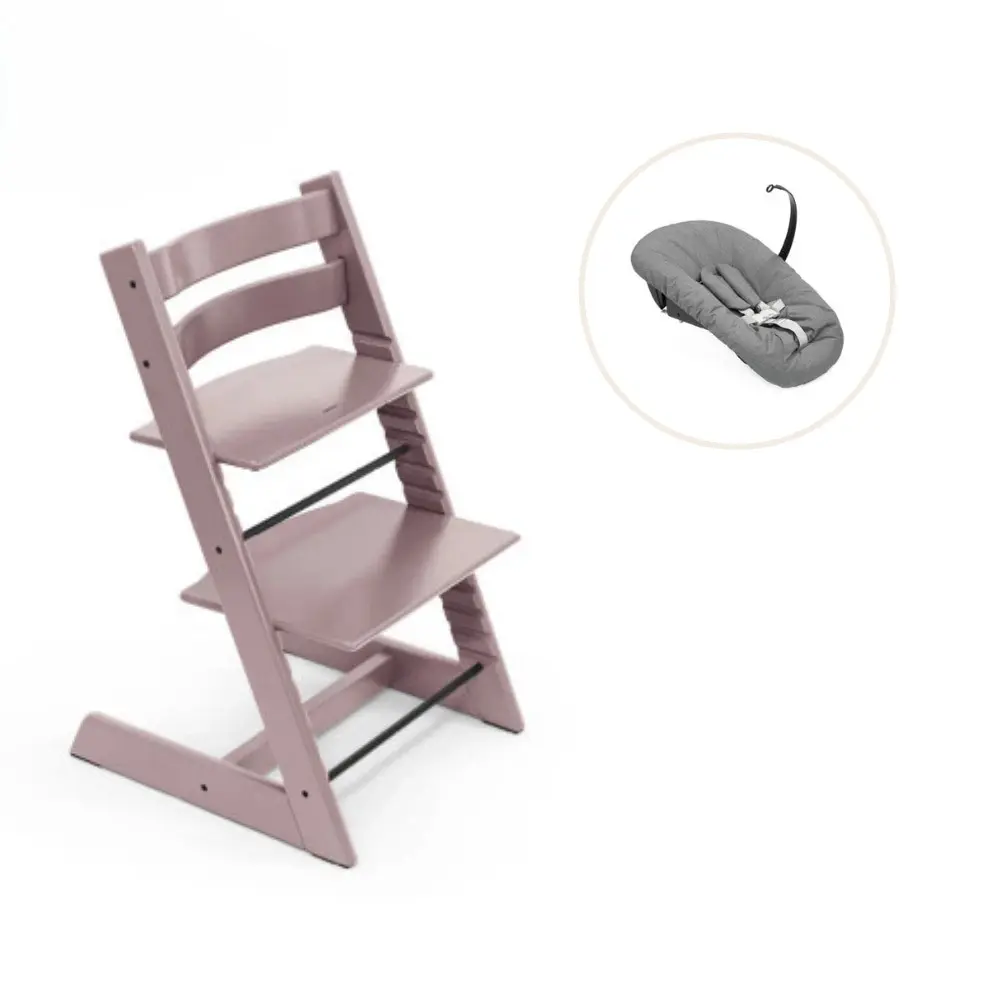 product-Højstol bøg inkl. newborn sæt - Lilla lavendel