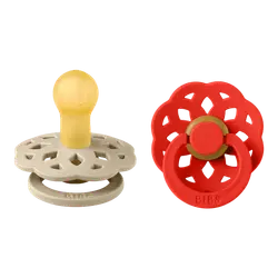 BIBS Rund Boheme Sut - 2-Pak - Str. 2 - Naturgummi - Vanilla/Candy Apple