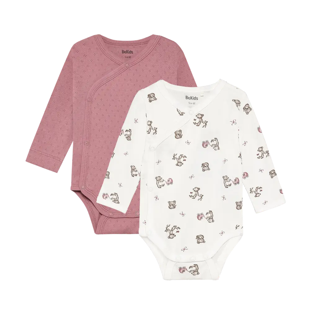 BeKids Langærmet Wrap Body 2-Pak - Nostalgia Rose - 50