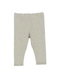 Baby Stribet Leggings - SAGE/ECRU - 92 / 24 MDR.