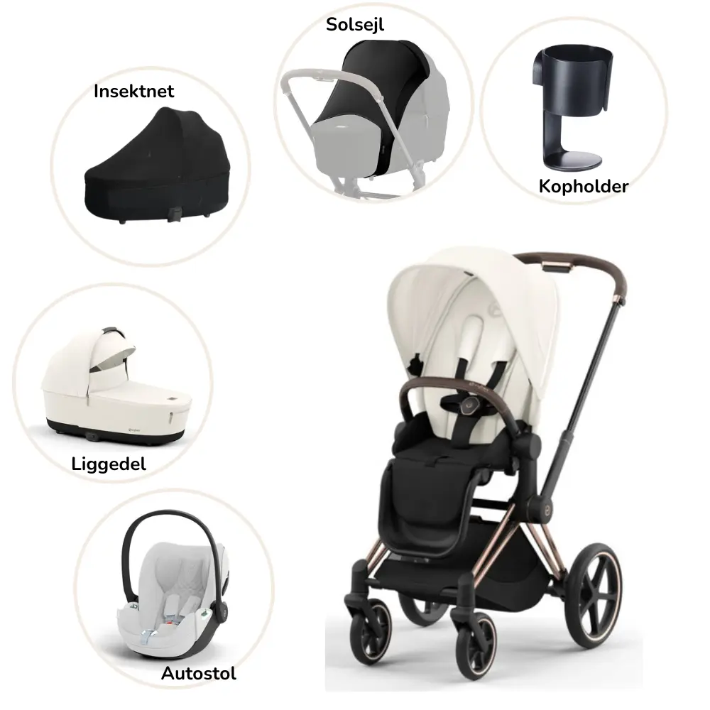 Priam pakke - off white/rosegold PLUS