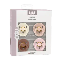 BIBS Colour Sutter - Str. 1 - 4-pak - Rund - Blush Mix