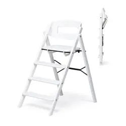 Klapp højstol foldbar bøg inkl. pude - hvid