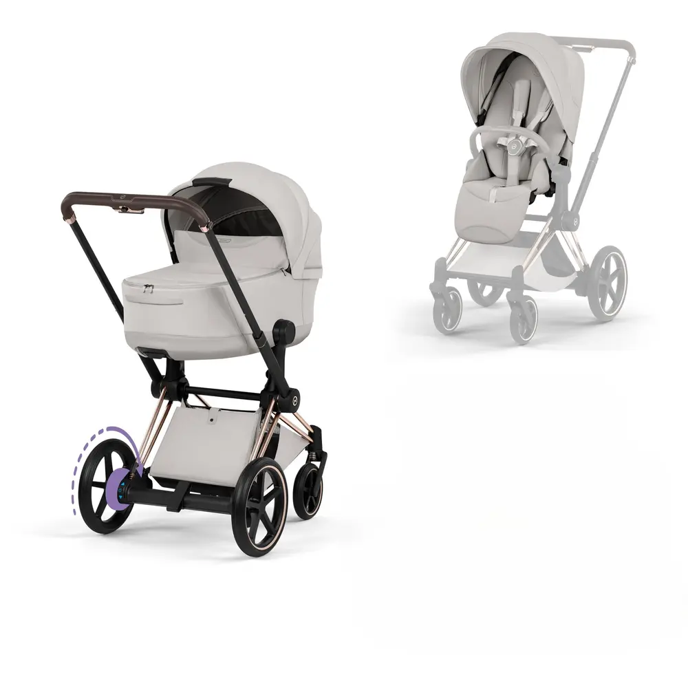 Cybex e-Priam Kombivogn Style City Grey/Rosegold