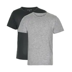 2 Pak Basic T-Shirts - 193 Anthracite Black -    86