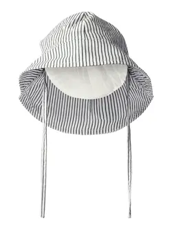 Name It Solhat Cloud Dancer Med Blå Striber - Str. 40-44cm