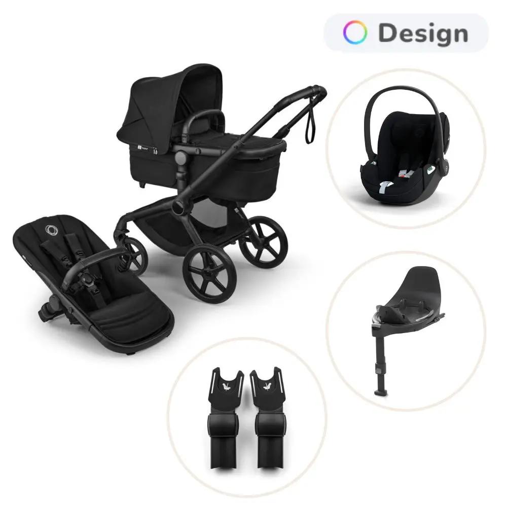 Bugaboo Fox 5 Renew Complete - Black/Heritage Black + Cybex Cloud T + Base T + Adapter