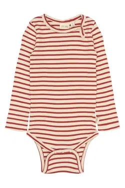 Petit Piao Body l/æ - Rib/Modal - PPSky - Cinnabar Striped