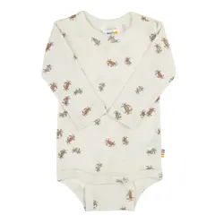 Joha Body i Råhvid Uld/silke Med Krabbeprint   - Str. 70cm (68/74cm)