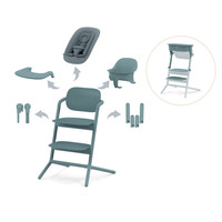 Lemo højstol 4i1 inkl. læringstårn - Stone blue | Stone blue