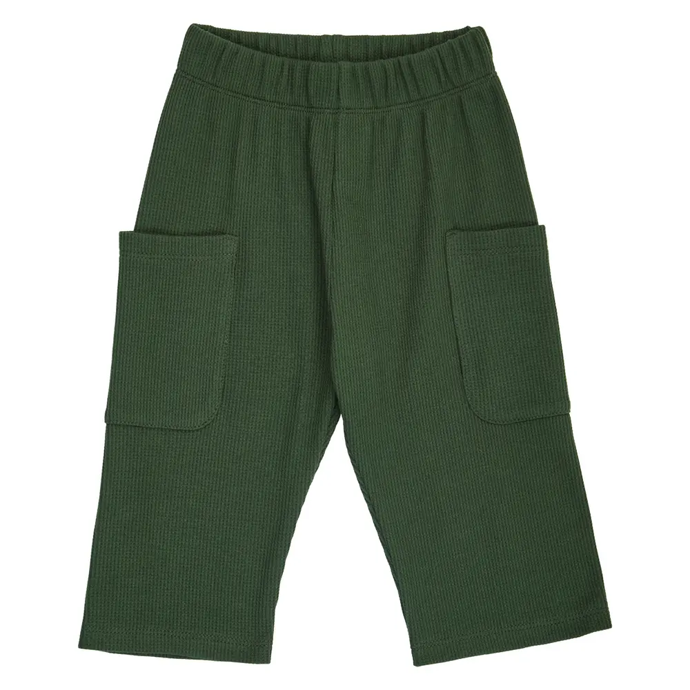 Müsli Waffle Bukser m. Lommer - Forest Green - 62