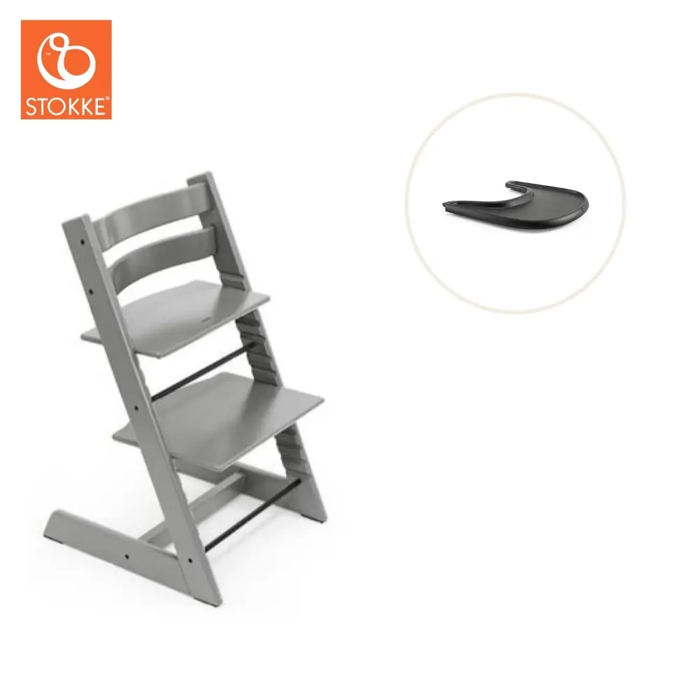 product-Højstol inkl. tray - storm grey/sort