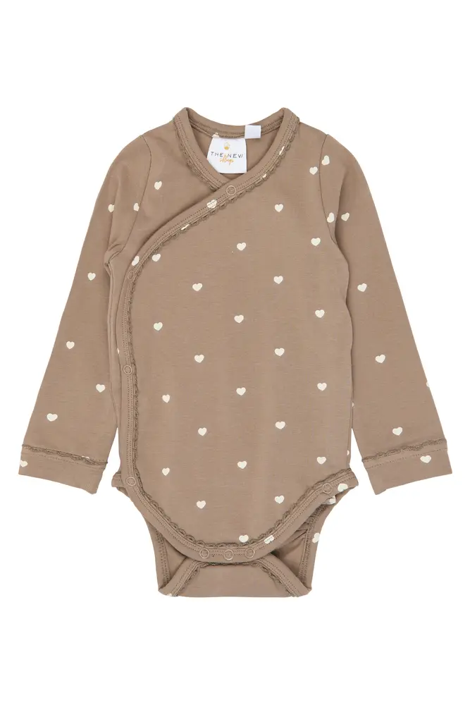 The New Siblings Nova Langærmet Wrap Body - Taupe Gray AOP TN - 62