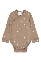 The New Siblings Nova Langærmet Wrap Body - Taupe Gray AOP TN