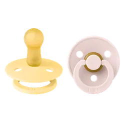Bibs Colour sutter - Str. 2 - 2-pak - Rund - Pale Butter/Petal