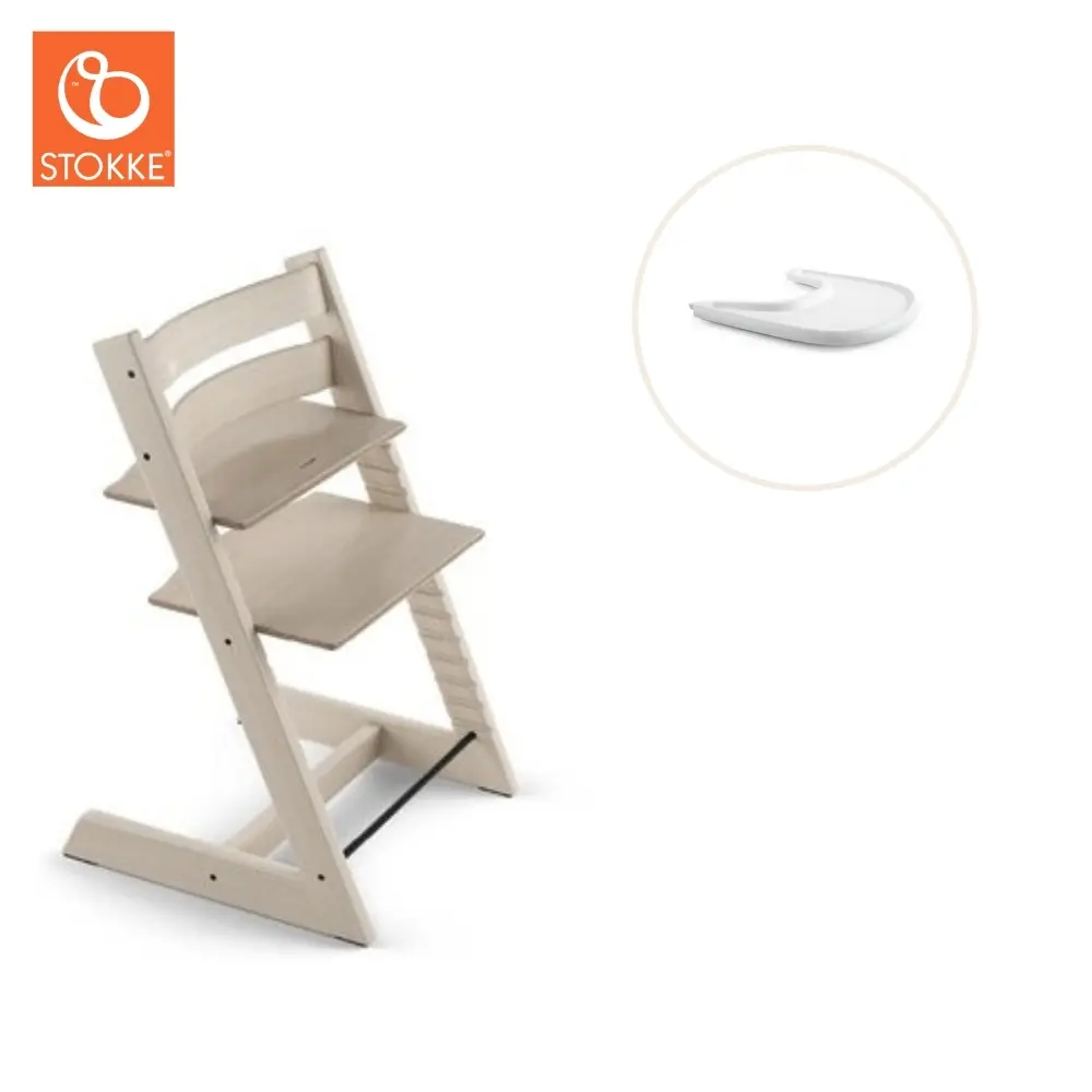 product-Højstol inkl. tray - whitewash/hvid