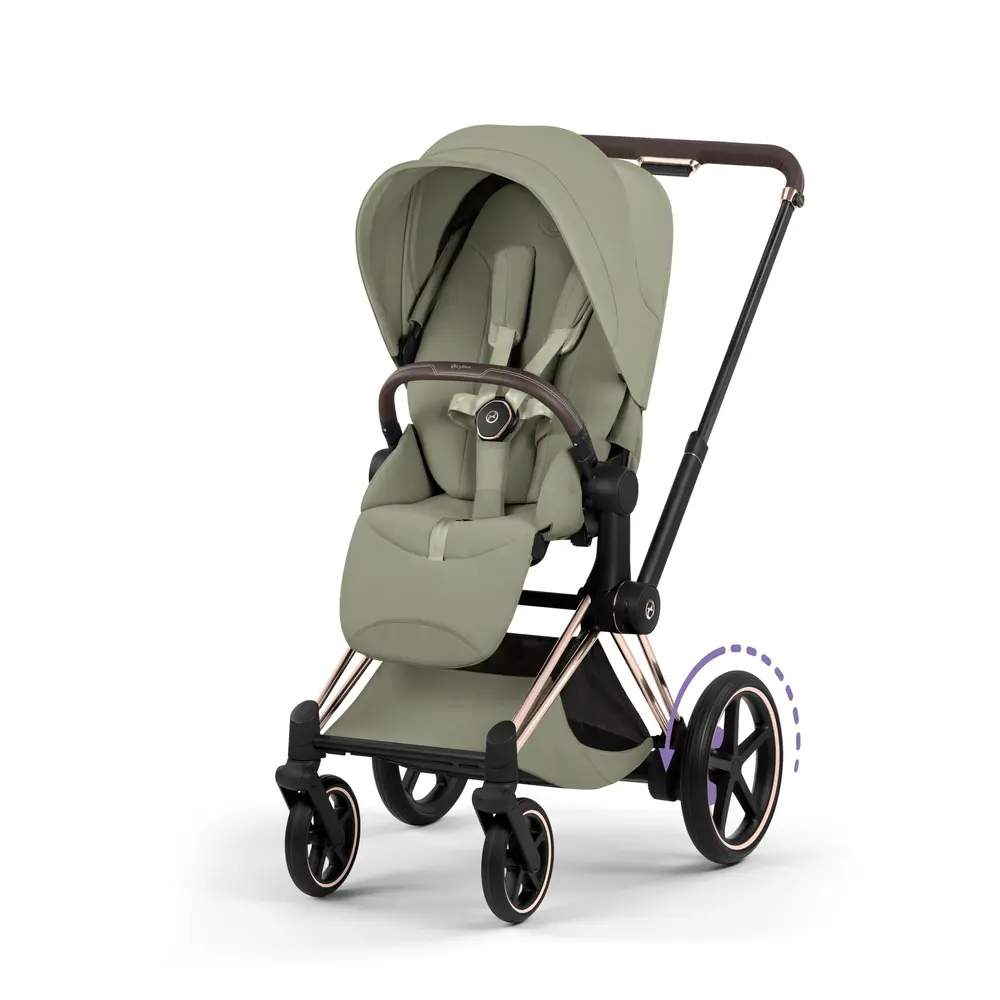 Cybex e-Priam Klapvogn - Style - Sage Green/Rosegold