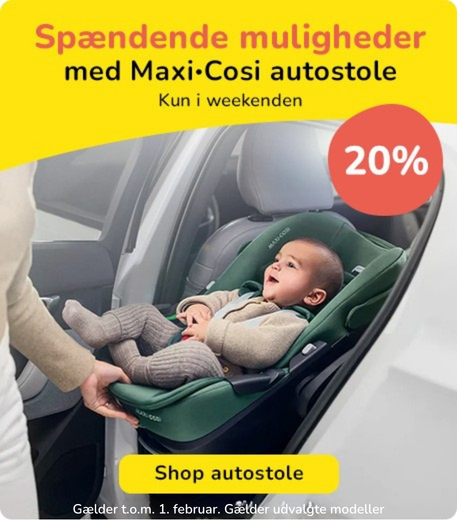 Spar 20% på udvalgte autostole fra Maxi Cosi denne weekend