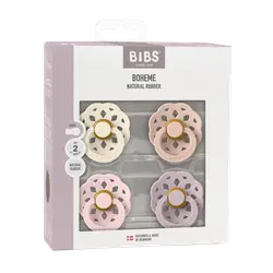 BIBS Boheme Sutter - 4-pak - Str. 2 - Rund - Ivory/Blush/Blossom
