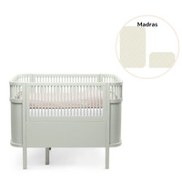 Baby & Jr. seng - Mist green med madras