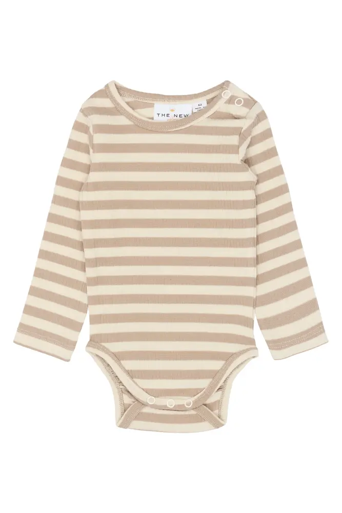 Fro Langærmet Rib Body - Humus Striped - 56