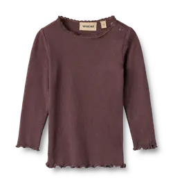 Lace Rib Langærmet T-Shirt - 12 MDR.