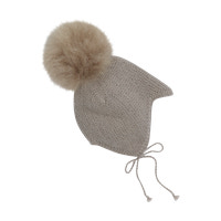 Huttelihut Uldstrikket Alpaca Hjelm m. Pompom - Atmosphere