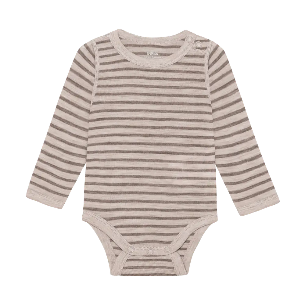BeKids Langærmet Uld Body - Mocha Meringue - 50