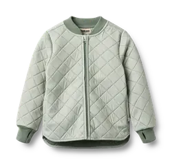 Wheat Loui Termojakke Green Stripe Med Ribkanter - Str. 3y 98cm