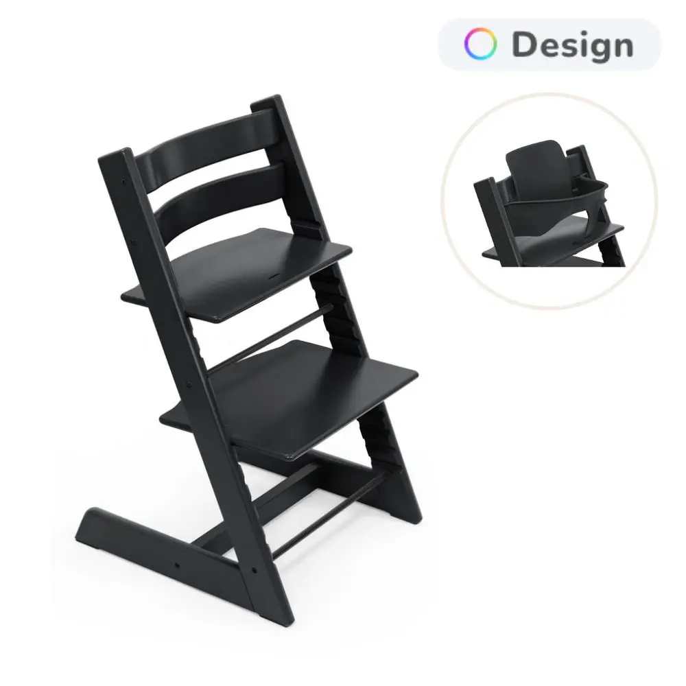 product-Tripp Trapp Højstol Bøg Inkl. Babysæt - Sort
