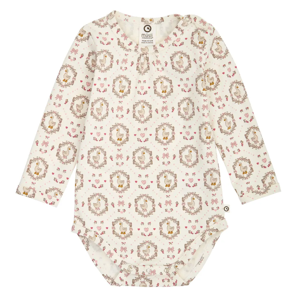 Müsli Heritage Duck Langærmet Body - Balsam Cream/ Blush/ Baroque Rose - 80