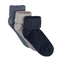 BeKids Uld Rib Strømpe 3-Pak - Dark Navy
