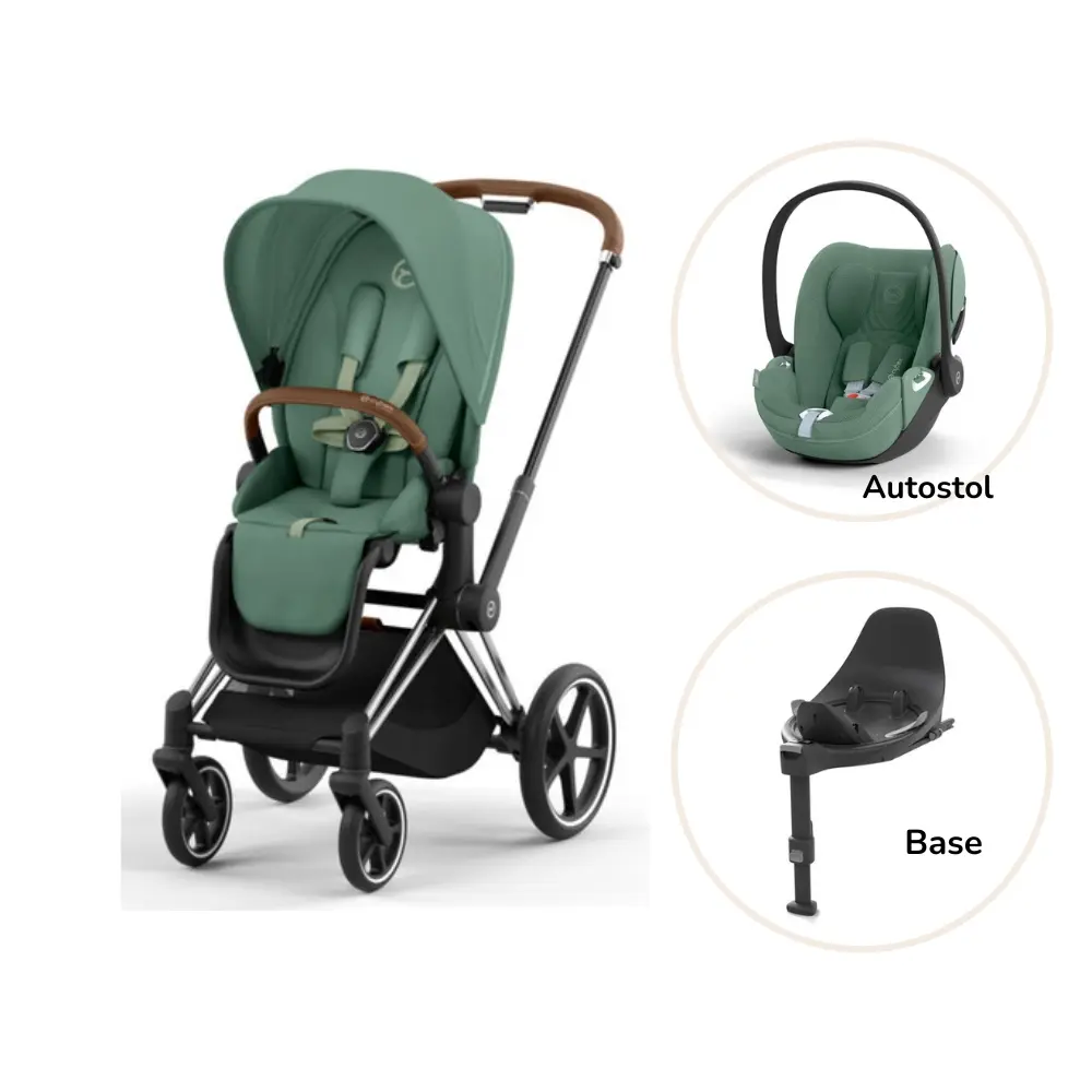 product-Priam klapvogn inkl. cloud T og base - leaf green/chrome brown PLUS