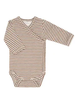 Nyfødt Slå-om Body - Almond/Offwhite - 56 CM