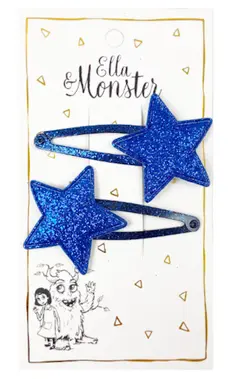 Hårspænde Blå Glimmerstjerne