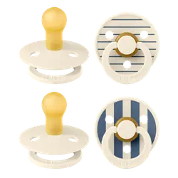 BIBS Colour Sutter - 4-pak - Str. 1 - Ivory/Vanilla/Steel Blue