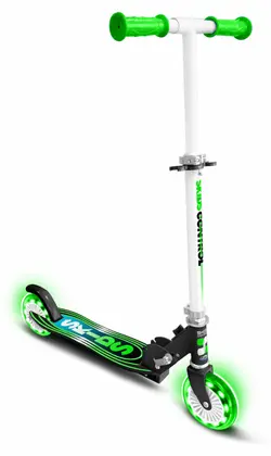 Børne Løbehjul Med Lys - Foldbart - Skids Control - Grøn