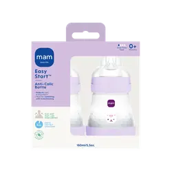 MAM Sutteflaske - Easy Start Anti-Colic - 160ml - 2-pak - Lilla